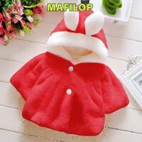 Quần áo bé gái MAFILOP, Áo khoác ngoài lông cừu ấm áp cho bé, Áo khoác sơ sinh hoạt hình dễ thương
