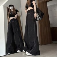 Quần Áo Bé Gái Quần Dây Rút Mỹ Ống Rộng Quần Thể Thao Nam Nữ Rời Niche Thiết Kế Chức Năng Unisex Nhẹ Phản Quang Quần Dài