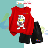 Quần Áo Bé Trai In Hình Siêu Nhân GAO, Bộ Cho Bé Trai Áo Sát Nách Chất Cotton Thấm Hút Mồ Hôi  4Tkids 4T0013