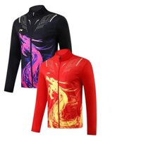 Quần áo bóng bàn xuân hè 2025 quần áo rồng áo khoác dài tay quần nam nữ phù hợp với bóng tập quần áo nhanh khô thấm mồ hôi