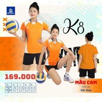 Quần Áo Bóng Chuyền  Nữ Màu Cam Có In Tên Số Theo Yêu Cầu