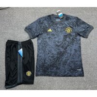 Quần áo bóng đá CLB ManU màu xám chuột bản quần có túi, Chất liệu vải Gai Thái cao cấp Hungsport