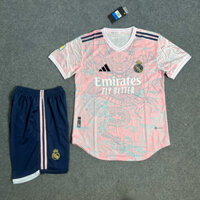 QUẦN ÁO BÓNG ĐÁ CLB REAL MADRID-MẪU DRAGON HỒNG VẢI GAI THÁI CAO CẤP