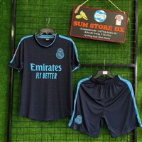 Quần Áo Bóng Đá CLB Real Madrid Xanh Đen SV - Áo Đấu Hot 2022