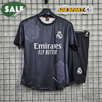 Quần Áo Bóng Đá CLB Real Madrid Hoa Hồng Đen 2024-2025 , Chất Vải Thun Mè Cao Cấp Co Dãn , Dày Dặn Thoáng Mát Mềm Mại