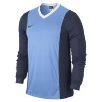 Quần áo bóng đá dài tay không logo NIKE PARK xanh 2015