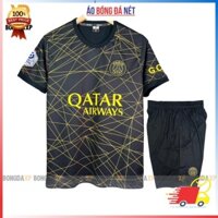 Quần áo bóng đá, đồ đá banh CLB PSG Đen Vàng Vải thun lạnh cao cấp .
