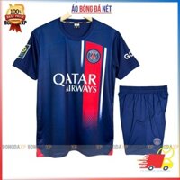 Quần áo bóng đá, đồ đá banh CLB PSG Xanh Đen Sân nhà 2023 Vải thun lạnh cao cấp T