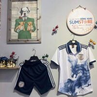 Quần Áo Bóng Đá Đội Tuyển Nhật Trắng Xanh Đen Mè HD - Áo Đấu Hot Mẫu Mới, Cực Đẹp