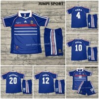 QUẦN ÁO BÓNG ĐÁ ĐỘI TUYỂN PHÁP - BẢN RETRO 1998 - VẢI GAI THÁI CAO CẤP