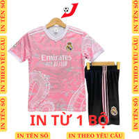 Quần áo bóng đá Real Madrid rồng hồng thun lạnh, đồ đá banh in tên, in nhiệt không bong tróc, mực in sắc nét JFUTBALL