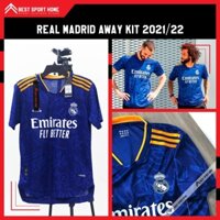 Quần Áo Bóng Đá Real Madrid Sân Khách - Awaykit 21/22 Màu Xanh Đậm Vải Dệt Kín Mềm Size Âu - In Ấn Theo Yêu Cầu ⚡