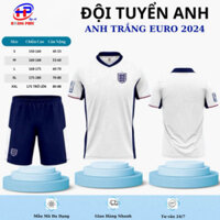 Quần áo bóng đá,đồ đá banh ĐỘI TUYỂN Anh trắng EURO chuẩn thi đấu,thấm hút mồ hôi cực đẹp