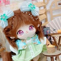 Quần áo búp bê Cotton LZHDP 20cm Váy xanh Quà tặng trẻ em