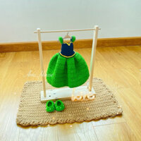 Quần áo búp bê, Đầm váy và phụ kiện cho búp bê Elsa - Anna len handmade - Ami House