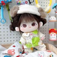 Quần áo búp bê sang trọng TOBIE, Bộ đồ ngủ khủng long Quần áo búp bê Cotton, Quần áo đồ chơi nhồi bông Mini Kawaii Động vật hoạt hình Không thuộc tính Quần áo búp bê Búp bê 20cm