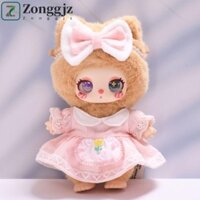 Quần áo búp bê ZONGGJZ Liila, Kẹp tóc nơ hoa Tulip Bộ vải búp bê mèo may mắn của Liila, Bộ đồ thay thế váy len DIY 16cm Quần áo búp bê sang trọng Phụ kiện búp bê bông