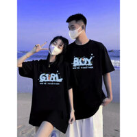 Quần áo cặp đôi mùa hè, áo phông cặp đôi nam nữ mới, áo thun cotton tay ngắn cho phụ nữ