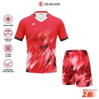 QUẦN ÁO CẦU LÔNG YONEX NAM NỮ MÃ 282 MÀU ĐỎ DÀNH CHO TẬP LUYỆN VÀ THI ĐẤU CHẤT LIỆU MÁT MẺ