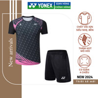 Quần áo cầu lông Yonex, Lining, Victor, bộ quần áo thể thao cao cấp vải thun lạnh, nhẹ, mát bền mã Y008