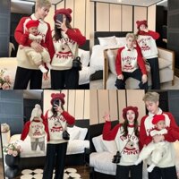 Quần áo cha mẹ-con mùa thu Quần áo mẹ-con gái Áo len dài tay Quần áo trẻ em Quần áo trẻ em Quần áo cha-con Quần áo gia đình Bốn phong cách kỳ nghỉ Bộ đồ cặp đôi Quần áo cha mẹ và con cái Quần áo gia đình cỡ lớn Portra