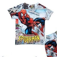 Quần áo cho bé trai thun lạnh in 3d hình Spiderman Comic truyện tranh size 10kg-60kg - Đồ bộ cho bé Kunkun Kid TP120