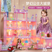 quần áo cho búp bê Trẻ em dài -Công chúa Doll House Villa Castle Mới Dream Princess House Set Túi Túi quà sinh nhật Đồ chơi ngôi nhà búp bê quần áo búp bê