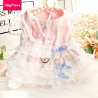 Quần Áo Cho Chó Mùa Xuân Mùa Hè Mỏng Phong Cách Mèo Ren Hoa Kéo Váy