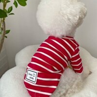 Quần Áo Cho Chó Sọc 2025 Phong Cách Mới Áo Thun Thú Cưng Đen Bốn Chân Đáy Áo Sơ Mi Mùa Đông Cặp Đôi Bộ Đồ Ngủ