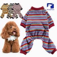 Quần áo chó con Antyfron dài tay giữ ấm Bộ đồ ngủ cho chó sọc cho thú cưng Quần áo bốn chân cho phòng điều hòa