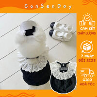 Quần Áo Cho Mèo Chó Consenday Áo Cho Cún Thú Cưng Chất Voăn Mềm Cổ Bèo