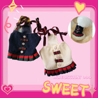 quần áo chó quần áo mèo  quần áo thú nuôi  Đầm Cột Dây Màu Sắc Tương Phản Cho Thú Cưng một chiếc váy cho thú cưng