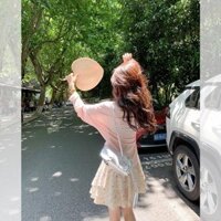 Quần áo chống nắng dài tay mỏng cho nữ, áo thun mỏng máy lạnh in lưới băng