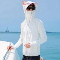 Quần áo chống nắng mùa hè WALLERAB, Áo khoác dài tay thoáng khí bằng lụa băng, Áo khoác mỏng dài tay chống nắng ngoài trời che đậy cho nam