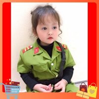 Quần áo công an cho bé gái - đầy đủ phụ kiện