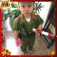 Quần áo công an hình sự cho bé yêu, đầy đủ phụ kiện