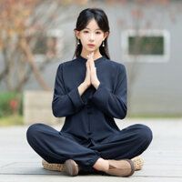 Quần Áo Cư Sĩ Mẫu Mới/Bộ Đồ Thái Cực Quyền Cải Tiến Trang Phục Tập Thể Dục Buổi Sáng Nữ/Bộ Hai Chiếc Phong Cách Trung Qu
