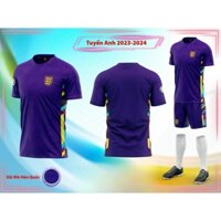 Quần áo đá banh đội tuyển Anh Euro 2024 màu tím vải mè Hàn Quốc CÓ IN TÊN SỐ