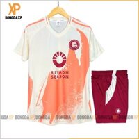 Quần Áo Đá Bóng As Roma Kem 2024, Đồ Đá Banh Vải Mè Cao Cấp