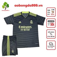 Quần áo đá bóng đá banh clb Real Madrid màu đen xanh chuối mới chất vải cao cấp - aobongda999.vn