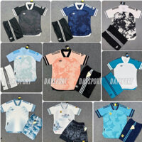 Quần Áo Đá Bóng Không Logo, Bộ Ba Lá ADIDAS loang phối màu - Hàng Gai Thái Siêu Mát Y Hình