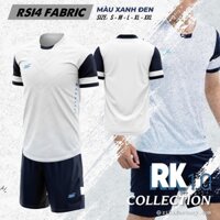 Quần áo đá bóng nam nữ Riki RK1.0 màu trắng xanh đen