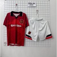Quần áo đá bóng polo mu manutd sharp umbro quần trắng vải spf thái logo thêu