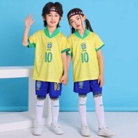 quần áo đá bóng quần áo đá bóng trẻ em Bộ đồ bóng đá biểu diễn trẻ em mẫu giáo áo bóng đá bé trai bé gái C Rone Neymar áo đồng phục đội bóng ngắn tay