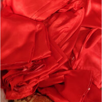 Quần áo dài nữ ống suông chất liệu phi bóng - 2XL - Đỏ tươi