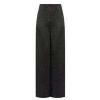 Quần áo dài nữ ống suông chất liệu phi bóng - S - Đen