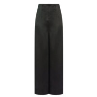 Quần áo dài nữ ống suông chất liệu phi bóng - L - Đen