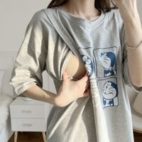 Quần Áo Điều Dưỡng Mùa Hè Đi Chơi Áo Thun Bà Bầu Mùa Hè Áo Thun Mùa Hè Quần Áo Điều Dưỡng Quần Áo Mùa Hè Phiên Bản Hàn Quốc Tay Ngắn N20250226