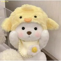 ✘◑☒Quần áo gấu Lena hamburger gấu trúc 30 cm kích thước trung bình gấu Lena phù hợp với vịt nhỏ màu vàng hai mảnh quần á