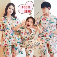 Quần áo hấp mồ hôi hai lớp cho nữ 100% Cotton Cặp đôi cha mẹ và con cái Bộ đồ xông hơi Quần áo làm đẹp tại nhà Trị liệu chân Quần áo tắm hzf3.21